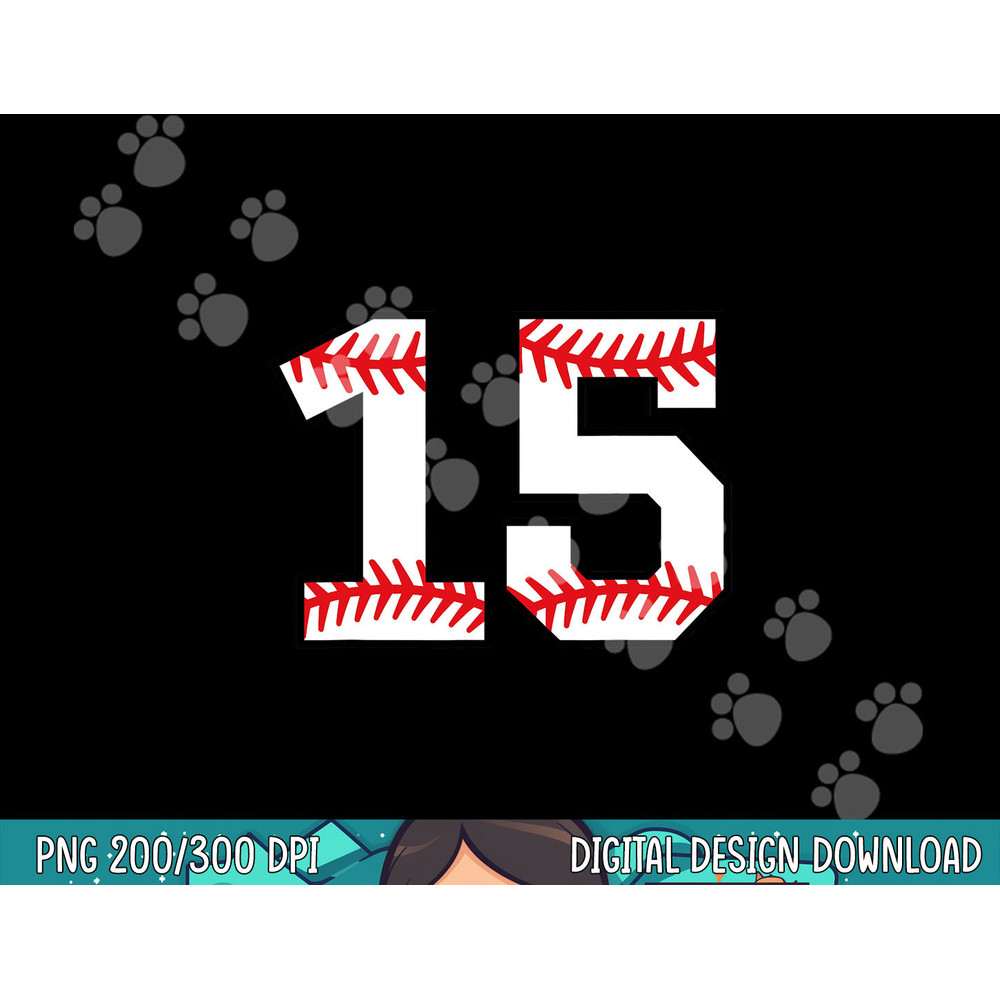 Number 15 Fifteen Baseball Lucky Favorite Jersey Number png, sublimation.jpg