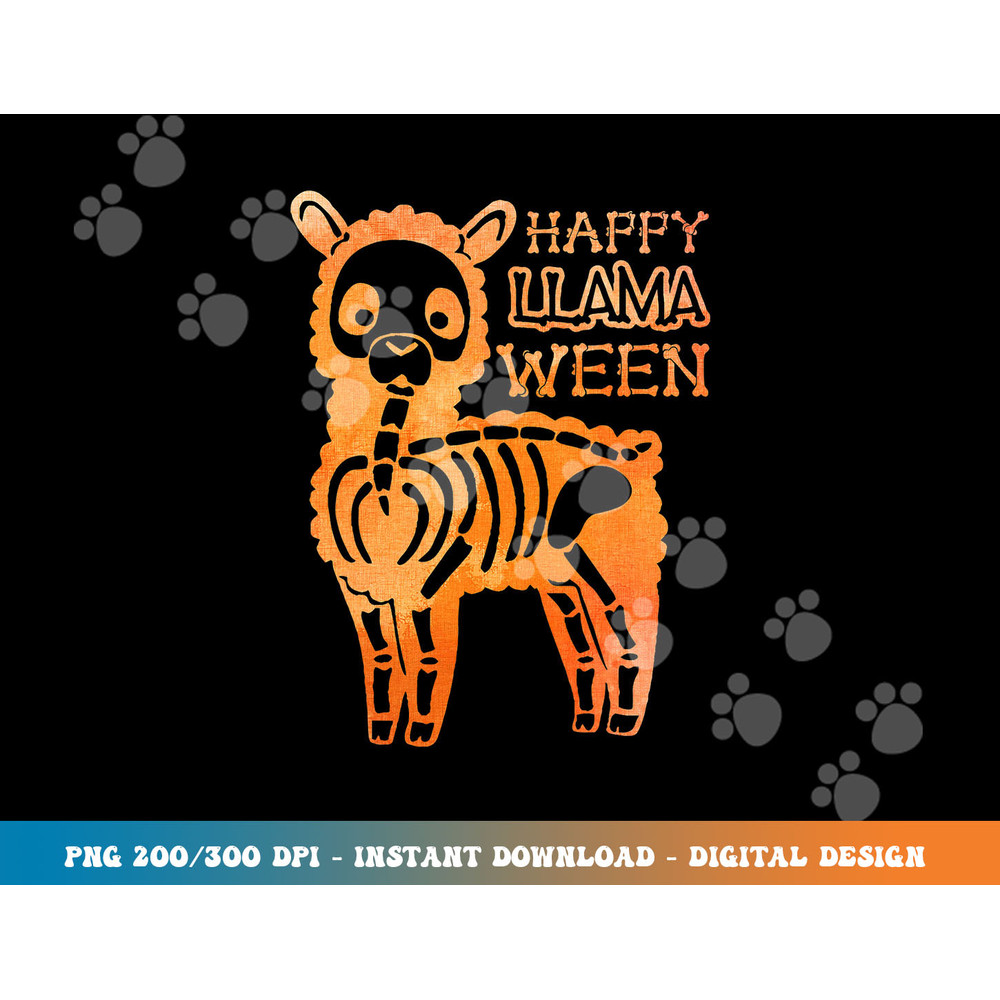 Funny Halloween LLama Costume Tee Happy Llamaween Skeleton png,sublimation copy.jpg