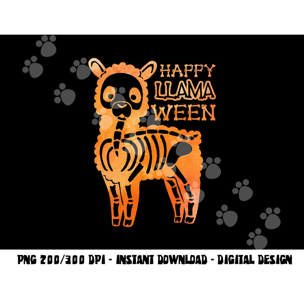 Funny Halloween LLama Costume Tee Happy Llamaween Skeleton png,sublimation copy.jpg