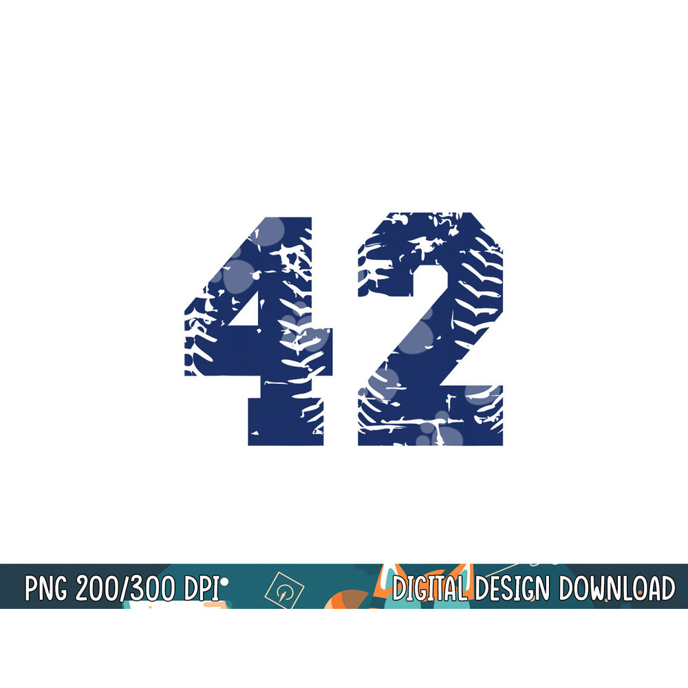 Number 42 Baseball Jersey Navy Blue Vintage Lucky Number png, sublimation.jpg