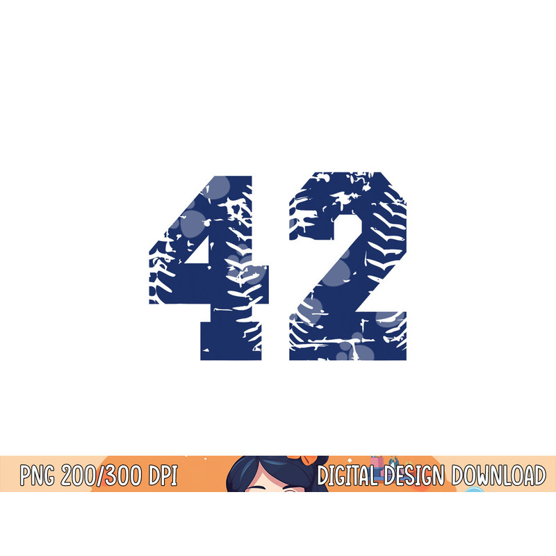 Number 42 Baseball Jersey Navy Blue Vintage Lucky Number png, sublimation.jpg