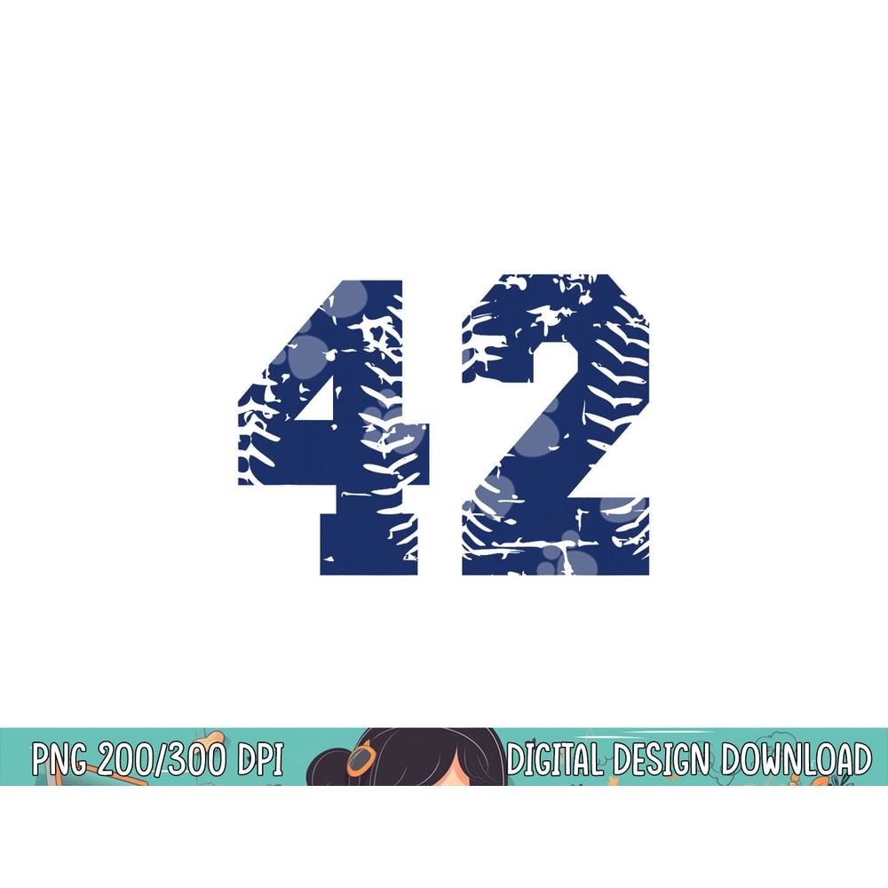 Number 42 Baseball Jersey Navy Blue Vintage Lucky Number png, sublimation.jpg