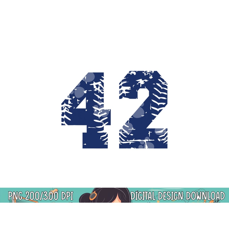 Number 42 Baseball Jersey Navy Blue Vintage Lucky Number png, sublimation.jpg