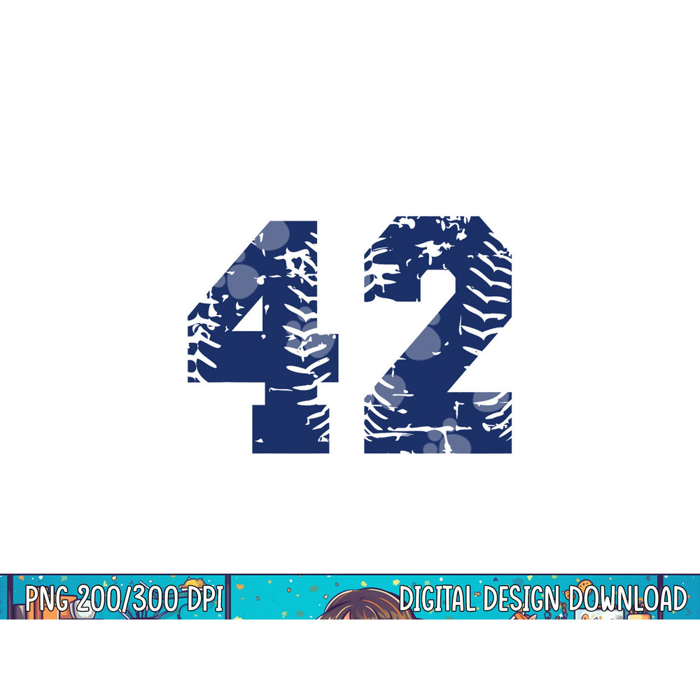 Number 42 Baseball Jersey Navy Blue Vintage Lucky Number png, sublimation.jpg