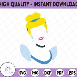 cinderella silhouette colour svg, png, dxf, cartoon svg, disney