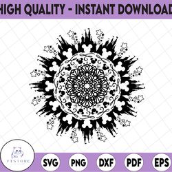 mickey mouse svg, disney mandala svg, mickey mandala svg, minnie mandala svg, modern mandala svg, disney svg, cricut, si