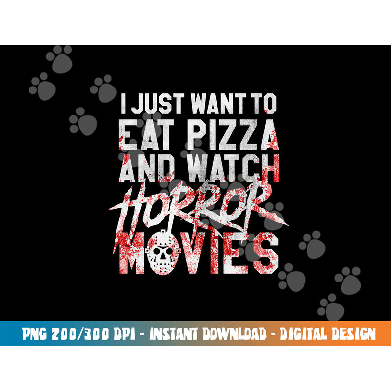 Funny Horror Movie Fan Gift - Halloween Pizza png,sublimation copy.jpg