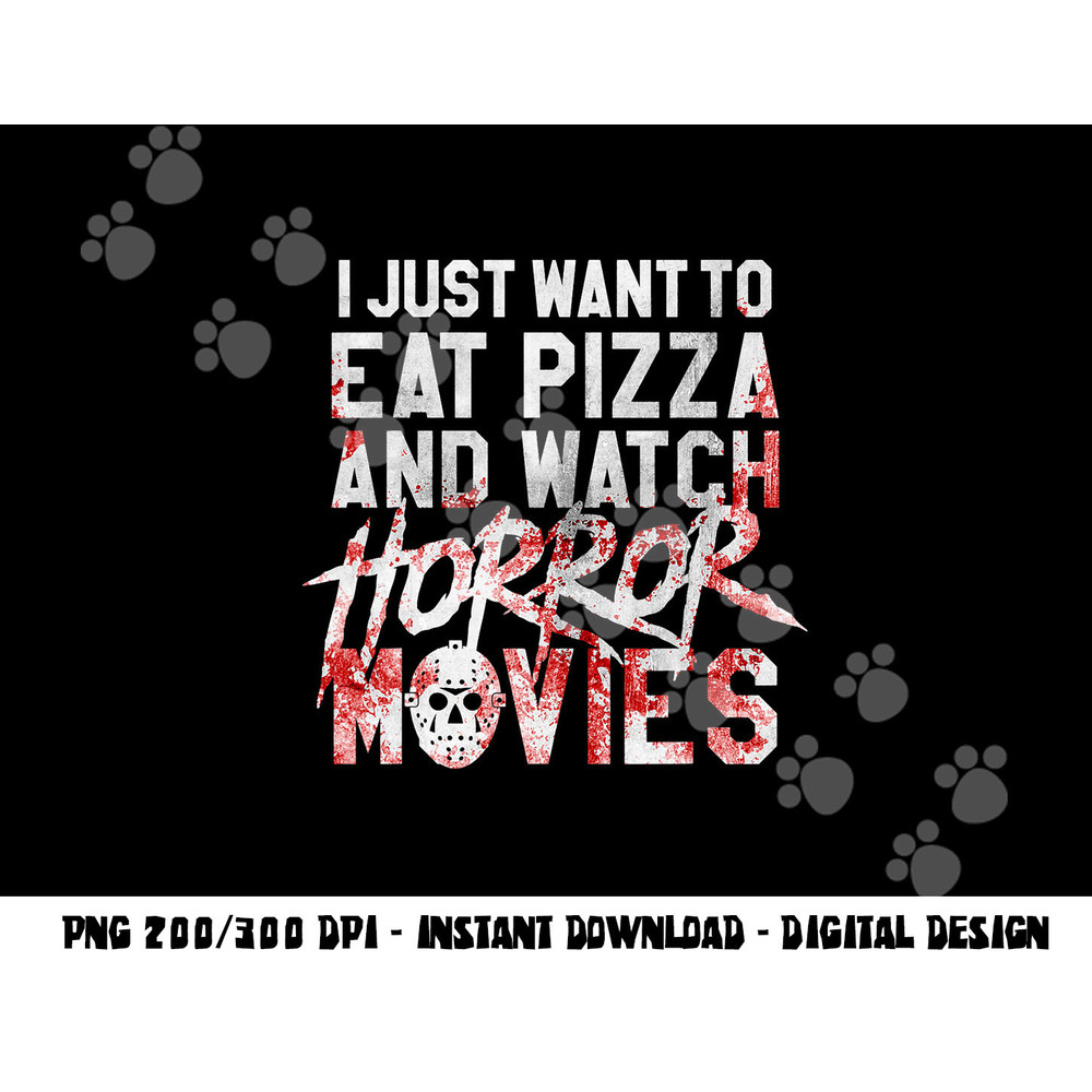 Funny Horror Movie Fan Gift - Halloween Pizza png,sublimation copy.jpg