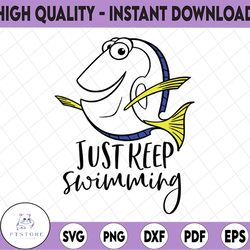 dory just keep swimming quote, dory print, disney svg, finding dory, disney svg