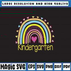 kindergarten rainbow svg, kindergarten svg, school svg, digital download/cricut, silhouette, glowforge (includes svg/png