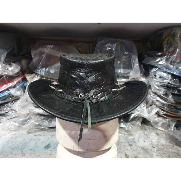 Crocodile Hunters Cowboy Leather Hat (1).jpg