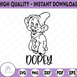 dwarf dopey svg, png, dxf, star wars svg, cartoon svg, disney svg, png, dxf, cricut