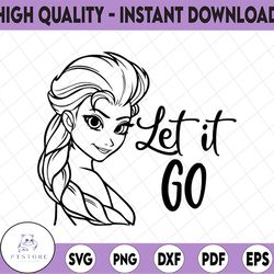frozen elsa let it go disney svg clipart cricut silhouette crafting digital download