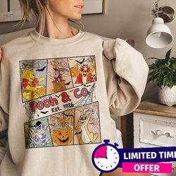 retro pooh and friends halloween shirt, vintage disney halloween pooh & co est 1926 shirt, pooh bear halloween party 202