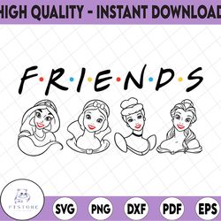 Princess Friends SVG, Disney Princess Friends, Princess Friends cut file, File Silhouette, Printable file, Clipart