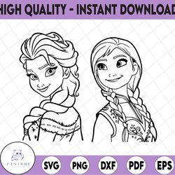 frozen svg sisters svg design files for cricut silhouette cut files layered and printandcut anna svg elsa svg frozen svg