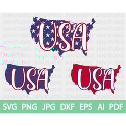 usa stars stripes 4th july - united states america us blue red white independence day- svg png jpg dxf eps ai pdf - clip