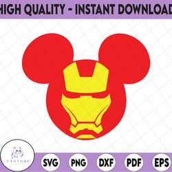 mickey mouse iron man disney cut file for t svg , decals, silhouette, cricut, cameo svg png dxf eps