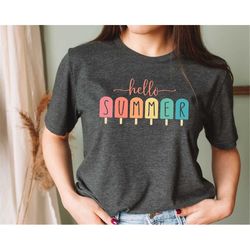 hello summer ice cream t-shirt, beach shirt, ice cream shirt, last day of school shirt, teacher shirt, teacher off duty