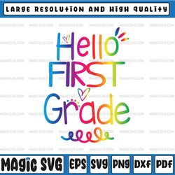 hello 1st grade png, first grade png, school png, tie dye png, teacher png, back to school png, first day of school