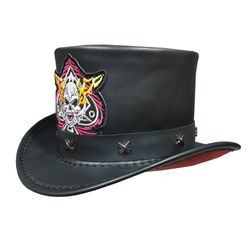 El Dorado Electric Skull Leather Top Hat