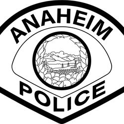 anaheim police patch vector file black white vector outline or line art file