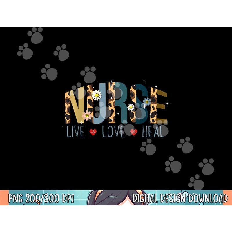 Nurse Live Love Heal Leopard Nursing Shirt Men Women LPN RN png, sublimation.jpg