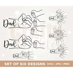 father's day fist bump set, father hand, father's day gift, family svg, father's day png baby toddler kid dad fist bump