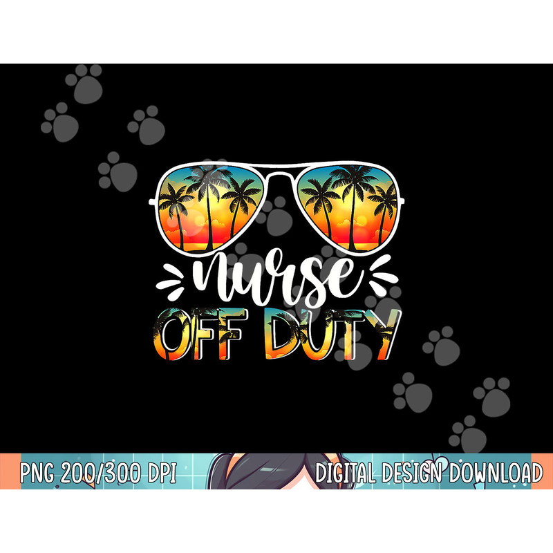 Nurse School Nurse Off Duty Beach Sunset Summer Vacation png, sublimation.jpg
