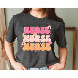 watercolor nurse shirt, retro nurse shirt, gift for nurse, medical school gift, nurse graduation gift, registered nurse,