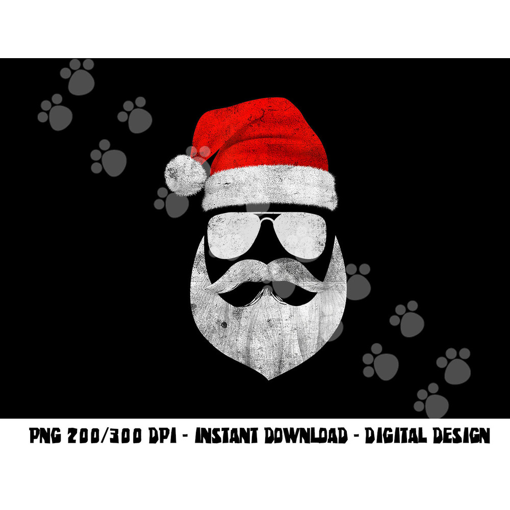 Funny Santa Claus Face Sunglasses with Hat Beard Christmas png, sublimation copy.jpg
