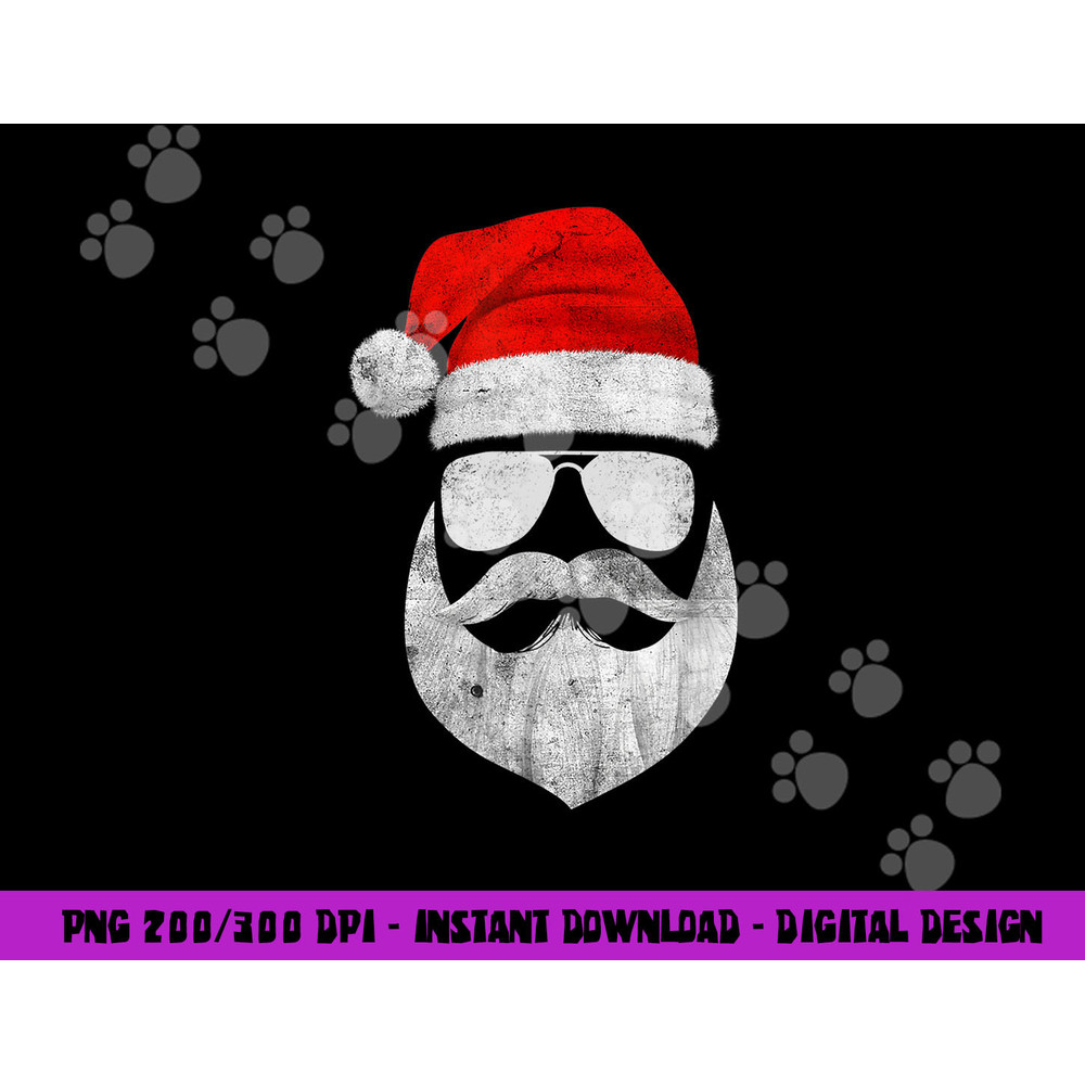 Funny Santa Claus Face Sunglasses with Hat Beard Christmas png, sublimation copy.jpg