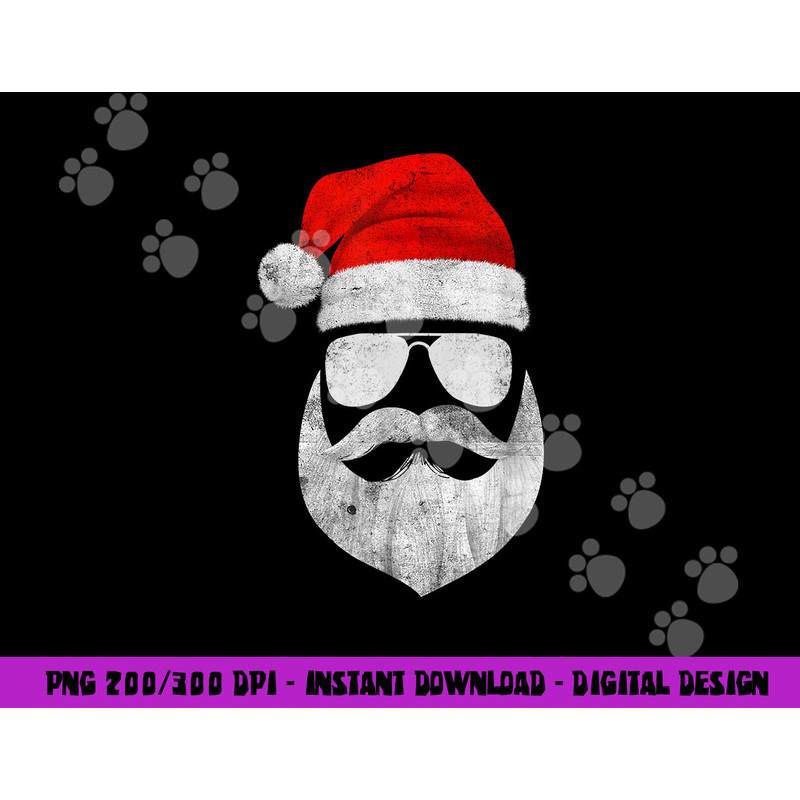 Funny Santa Claus Face Sunglasses with Hat Beard Christmas png, sublimation copy.jpg