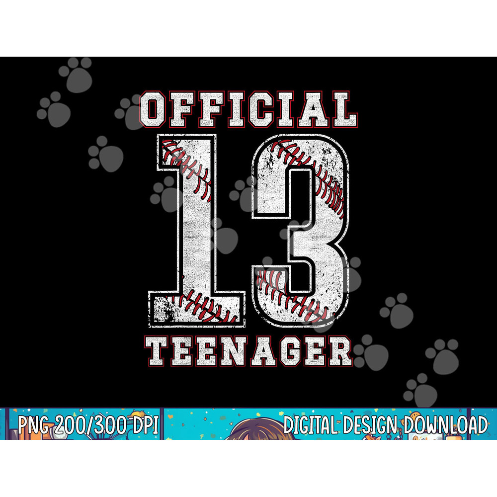 Official Teenager 13th Birthday Boy Party Baseball Teenage png, sublimation.jpg