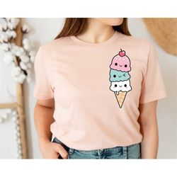 ice cream shirt, kawaii ice cream t-shirt, ice cream lovers t-shirt, ice cream tees, ice cream lover, summer shirt, cute