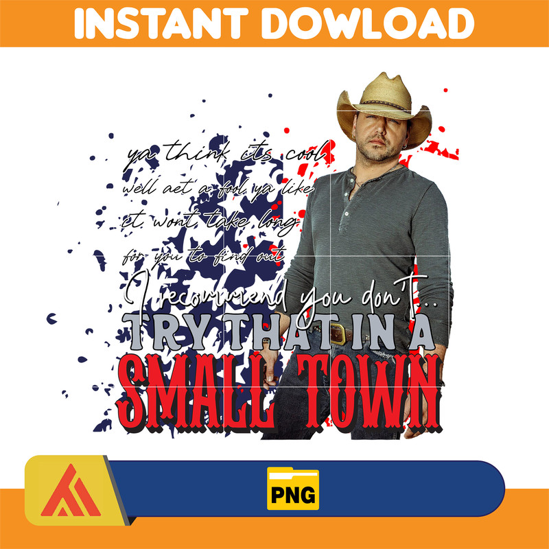Try That In A Small Town Png, Cow Skull Small Town Png, Retro Country Shirt Png, Country Music, American Flag (27).jpg