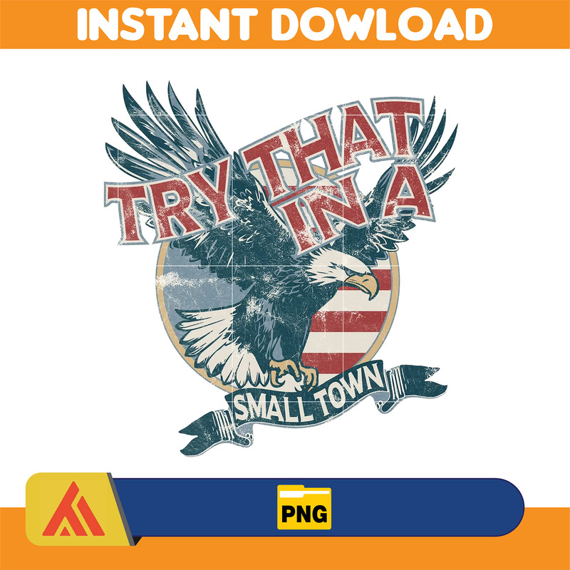 Try That In A Small Town Png, Cow Skull Small Town Png, Retro Country Shirt Png, Country Music, American Flag (28).jpg