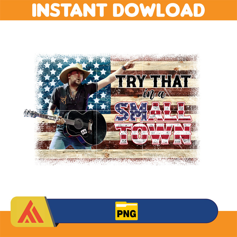 Try That In A Small Town Png, Cow Skull Small Town Png, Retro Country Shirt Png, Country Music, American Flag (30).jpg