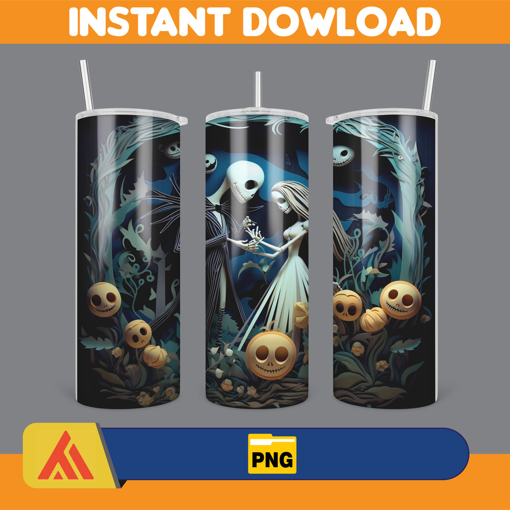 New Style 3D Couple Skeleton Movie 20oz Tumbler Sublimation Design 3D Halloween Skinny Tumbler Instant Download (1).jpg
