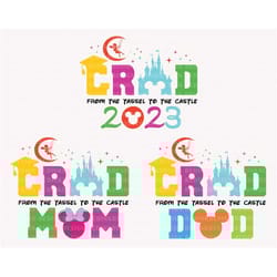 bundle grad tassel to castle svg, graduation 2023 svg, graduate shirt svg, senior 2023 svg, class of 2023 svg, retro gra