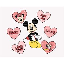 mouse love svg, mouse valentine svg, funny valentine's day, xoxo candy heart, retro valentines svg, valentines couple sh