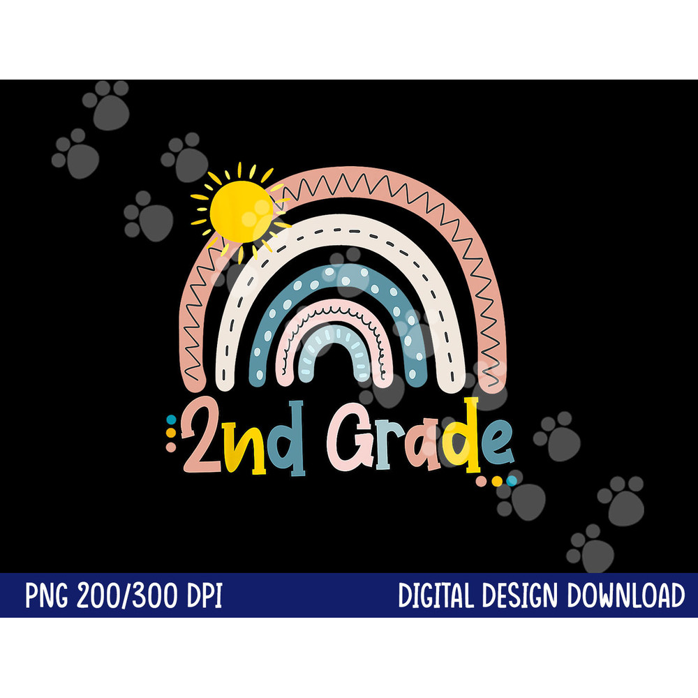 Boho Rainbow Teacher 2nd Grade png, sublimation copy.jpg