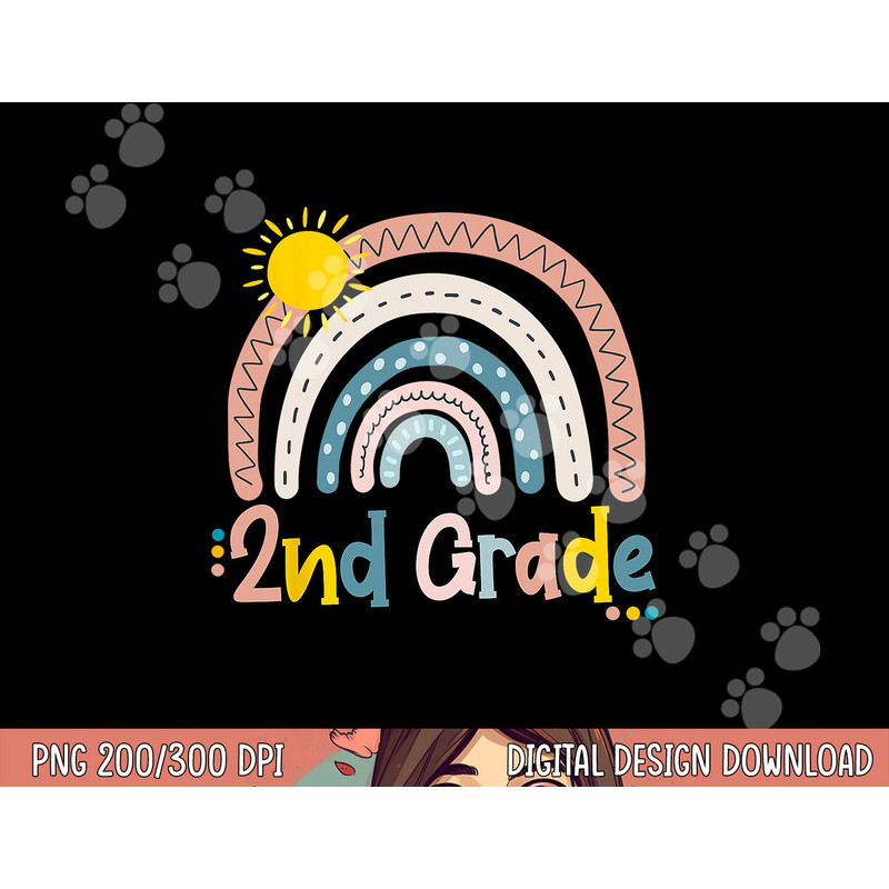 Boho Rainbow Teacher 2nd Grade png, sublimation copy.jpg