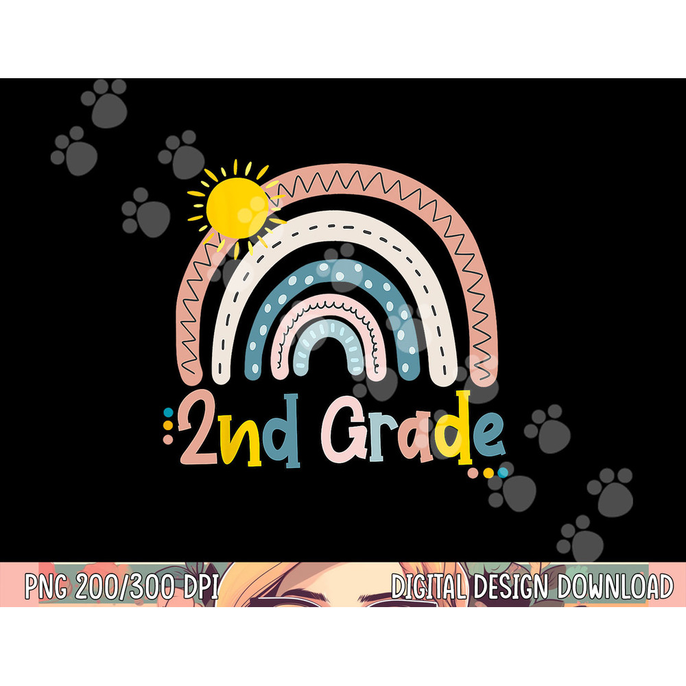 Boho Rainbow Teacher 2nd Grade png, sublimation copy.jpg