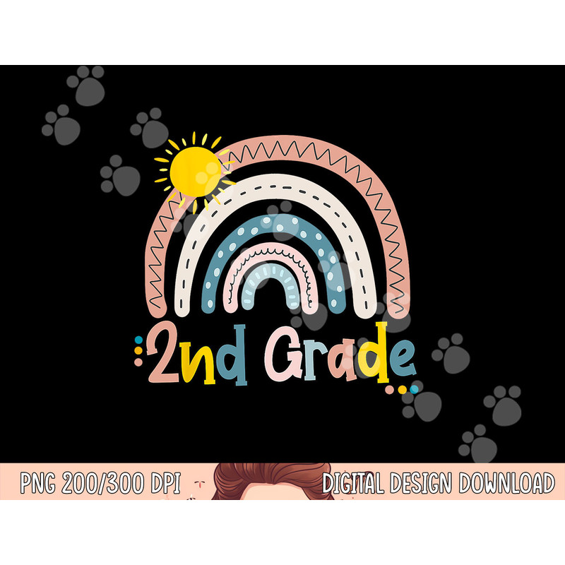 Boho Rainbow Teacher 2nd Grade png, sublimation copy.jpg