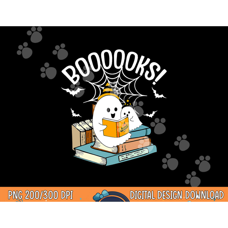 Booooks Ghost Read Books Halloween Funny png,sublimation copy.jpg