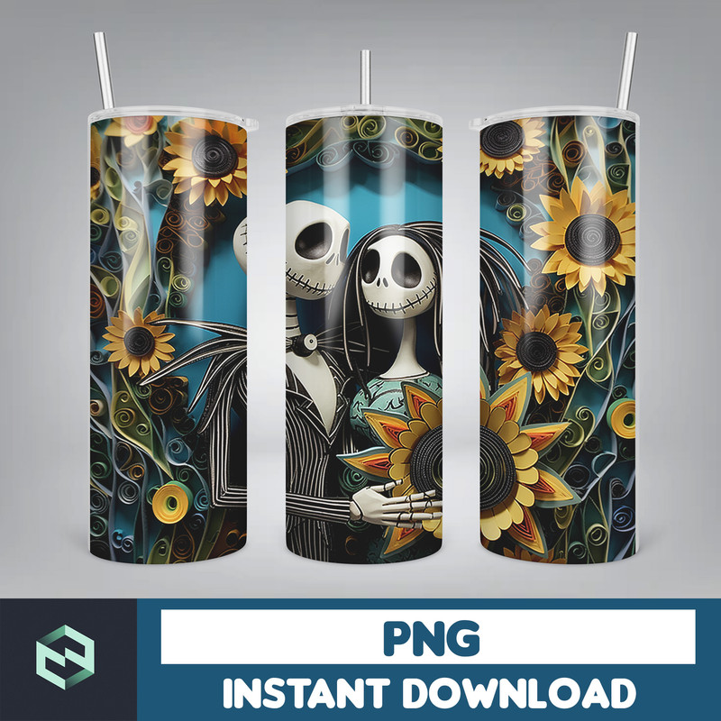 New Style 3D Couple Skeleton Movie 20oz Tumbler Sublimation Design 3D Halloween Skinny Tumbler Instant Download (17).jpg