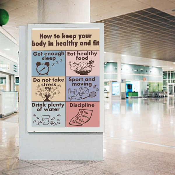 Motivation poster, keep fit and healthy, artwall | Inspire Uplift
