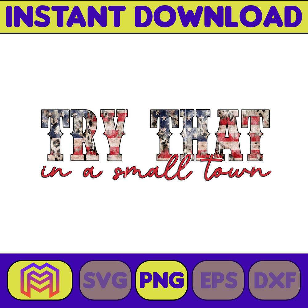 Try That In A Small Town Png, Cow Skull Small Town Png, Retro Country Shirt Png, Country Music, American Flag, Instant Download (7).jpg