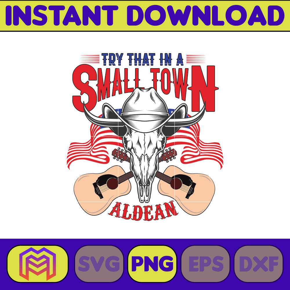 Try That In A Small Town Png, Cow Skull Small Town Png, Retro Country Shirt Png, Country Music, American Flag, Instant Download (23).jpg